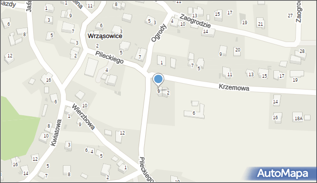 Wrząsowice, Pileckiego Witolda, rtm., 9, mapa Wrząsowice