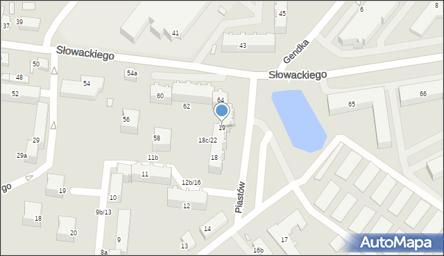 Września, Piastów, 19, mapa Wrześni