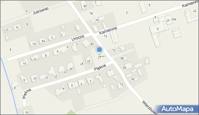 Wysogotowo, Piękna, 17, mapa Wysogotowo