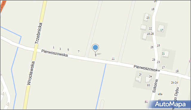 Wysoki Kościół, Pierwoszowska, 9, mapa Wysoki Kościół