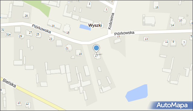 Wyszki, Piórkowska, 17, mapa Wyszki