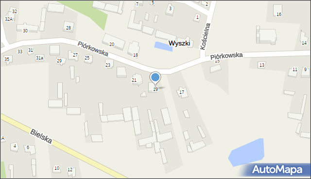 Wyszki, Piórkowska, 19, mapa Wyszki