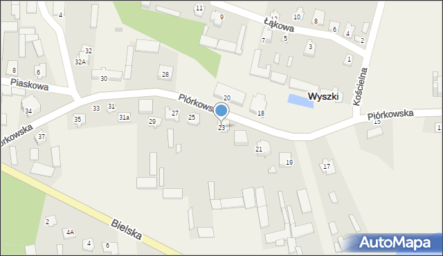 Wyszki, Piórkowska, 23, mapa Wyszki