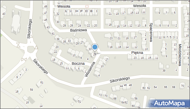 Wyszków, Piękna, 29, mapa Wyszków