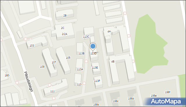 Ząbki, Piłsudskiego Józefa, marsz., 113D, mapa Ząbki