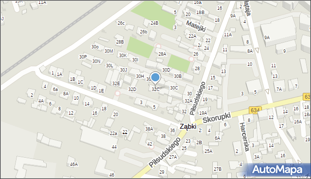 Ząbki, Piłsudskiego Józefa, marsz., 32C, mapa Ząbki