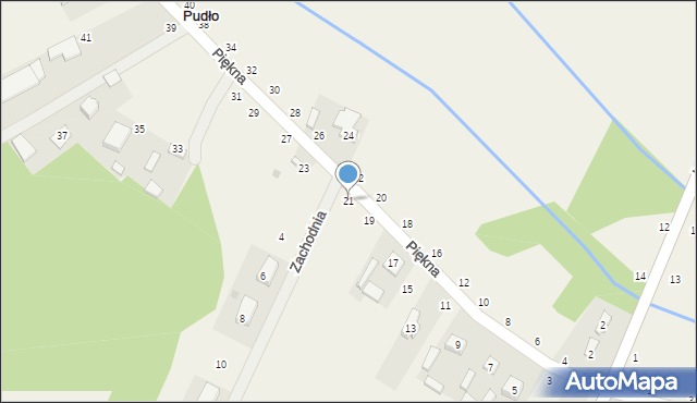 Zaborów Drugi, Piękna, 21, mapa Zaborów Drugi