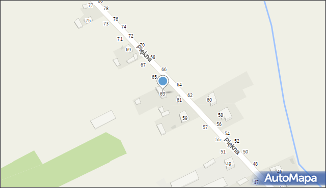 Zaborów Drugi, Piękna, 63, mapa Zaborów Drugi