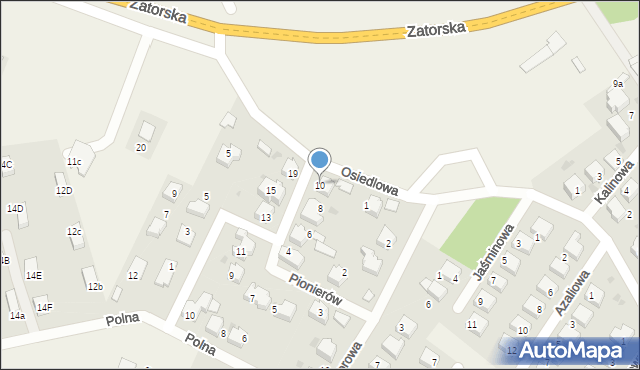 Zaborze, Pionierów, 10, mapa Zaborze