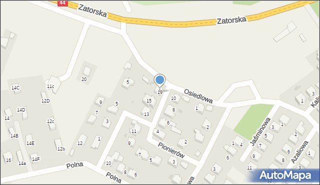 Zaborze, Pionierów, 19, mapa Zaborze