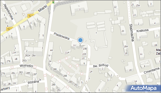 Zabrze, Piastowska, 10C, mapa Zabrza