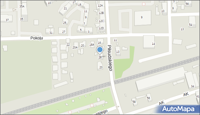 Zabrze, Piłsudskiego Józefa, marsz., 18, mapa Zabrza
