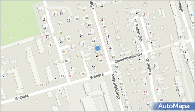 Zabrze, Piłsudskiego Józefa, marsz., 48, mapa Zabrza