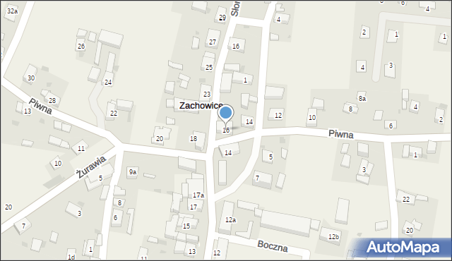 Zachowice, Piwna, 16, mapa Zachowice