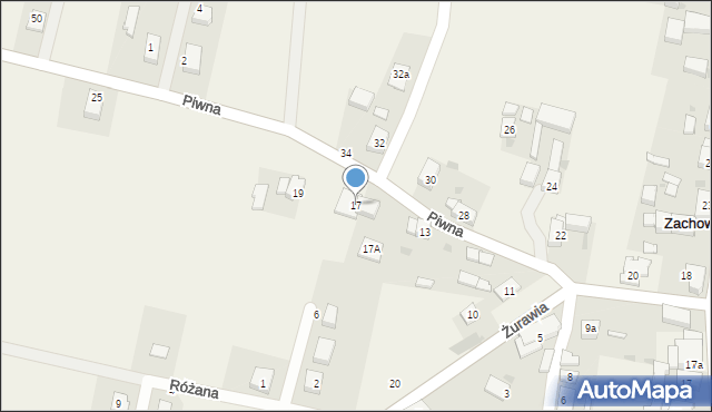 Zachowice, Piwna, 17, mapa Zachowice