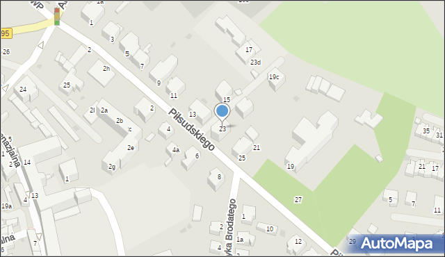 Żagań, Piłsudskiego Józefa, marsz., 23, mapa Żagań