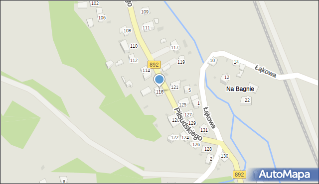 Zagórz, Piłsudskiego Józefa, marsz., 116, mapa Zagórz