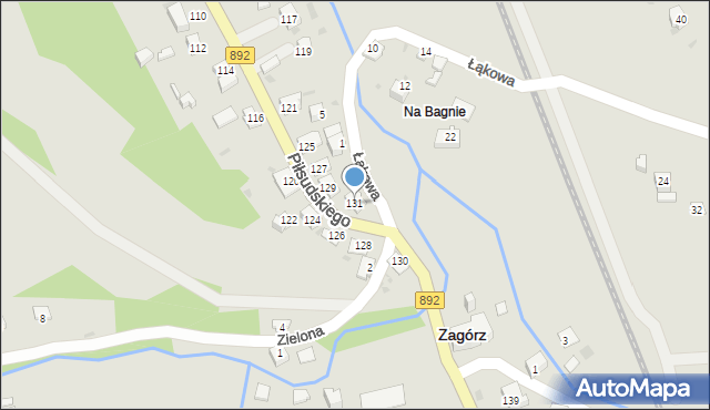 Zagórz, Piłsudskiego Józefa, marsz., 131, mapa Zagórz