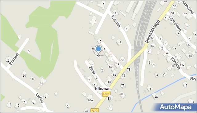 Zagórz, Piłsudskiego Józefa, marsz., 56, mapa Zagórz