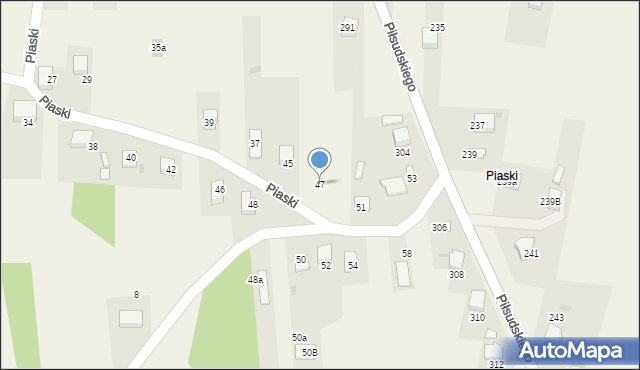 Zagórze, Piaski, 47, mapa Zagórze