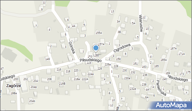 Zagórze, Piłsudskiego Józefa, marsz., 155, mapa Zagórze