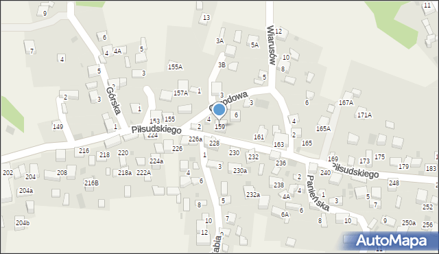 Zagórze, Piłsudskiego Józefa, marsz., 159, mapa Zagórze