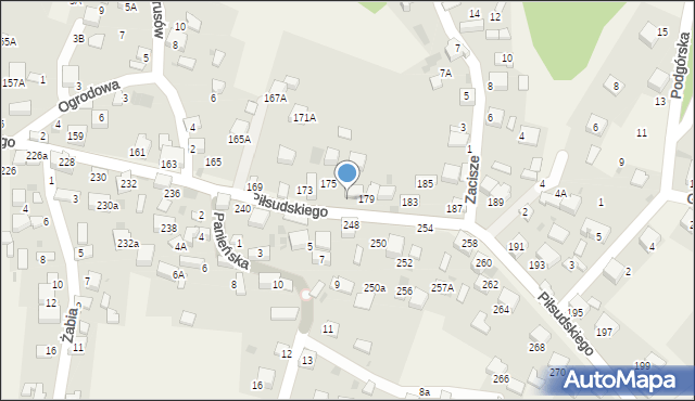 Zagórze, Piłsudskiego Józefa, marsz., 177, mapa Zagórze