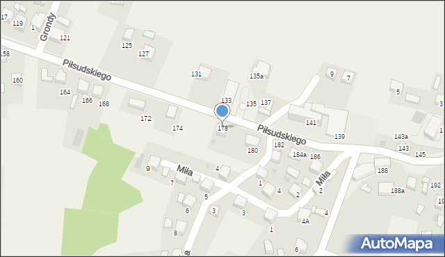 Zagórze, Piłsudskiego Józefa, marsz., 178, mapa Zagórze