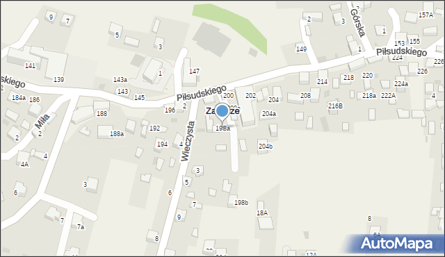 Zagórze, Piłsudskiego Józefa, marsz., 198a, mapa Zagórze