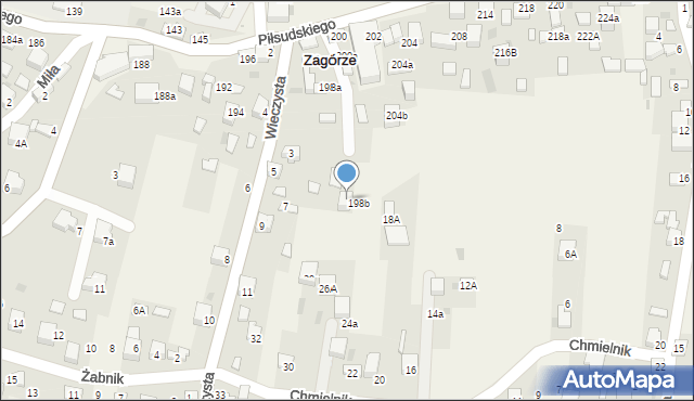 Zagórze, Piłsudskiego Józefa, marsz., 200b, mapa Zagórze
