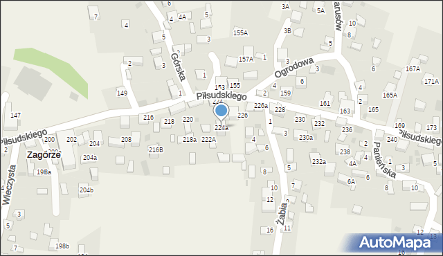 Zagórze, Piłsudskiego Józefa, marsz., 224a, mapa Zagórze