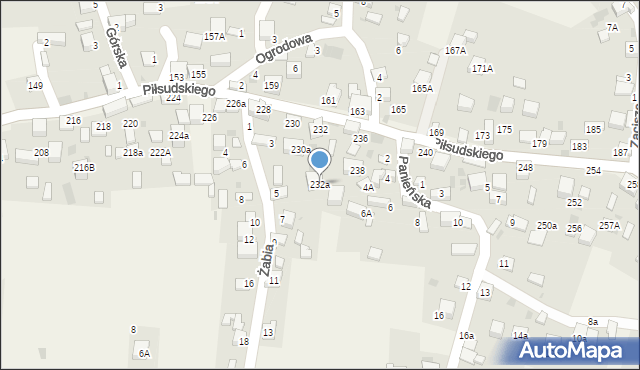 Zagórze, Piłsudskiego Józefa, marsz., 232a, mapa Zagórze