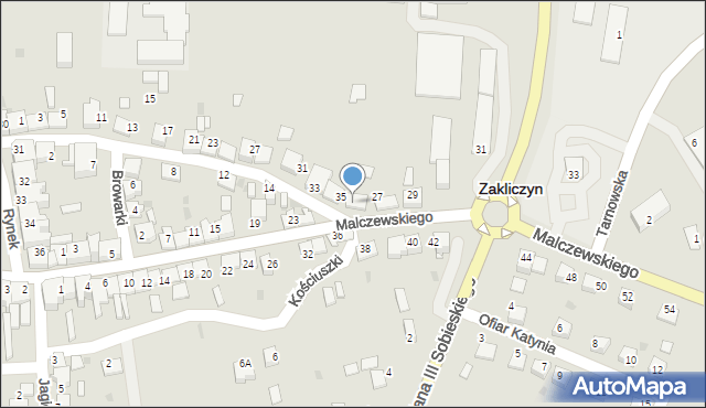 Zakliczyn, Piłsudskiego Józefa, marsz., 37, mapa Zakliczyn