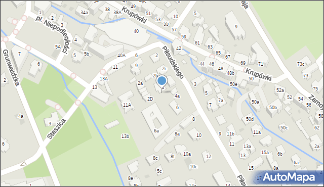 Zakopane, Piłsudskiego Józefa, marsz., 1a, mapa Zakopanego