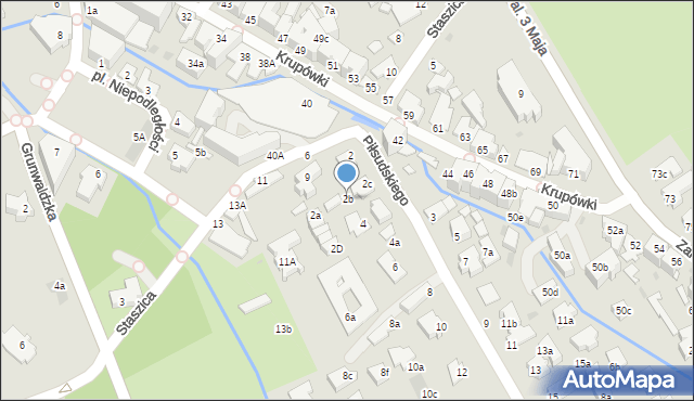 Zakopane, Piłsudskiego Józefa, marsz., 2b, mapa Zakopanego