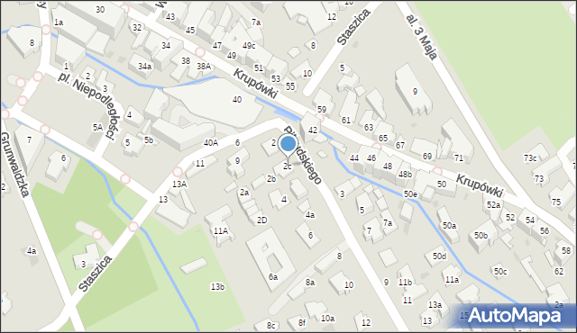 Zakopane, Piłsudskiego Józefa, marsz., 2c, mapa Zakopanego