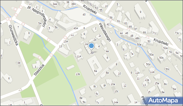 Zakopane, Piłsudskiego Józefa, marsz., 2D, mapa Zakopanego