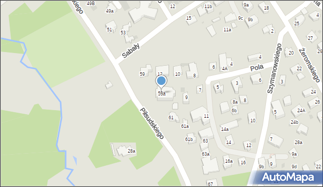 Zakopane, Piłsudskiego Józefa, marsz., 59a, mapa Zakopanego