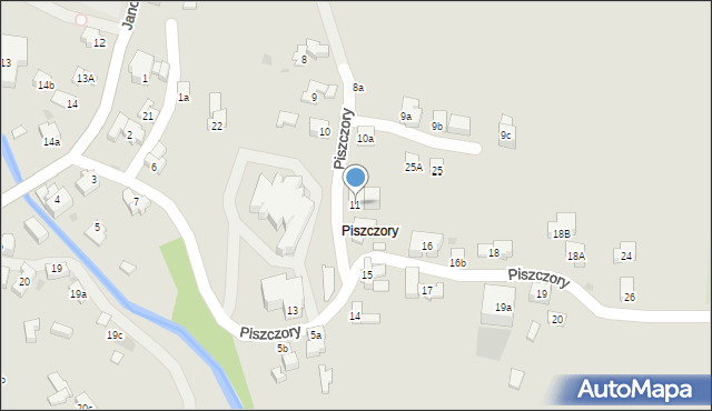 Zakopane, Piszczory, 11, mapa Zakopanego