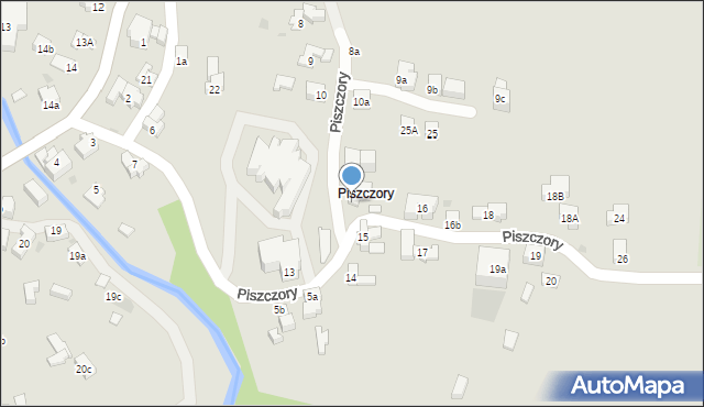 Zakopane, Piszczory, 12a, mapa Zakopanego