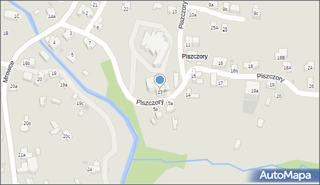 Zakopane, Piszczory, 13, mapa Zakopanego