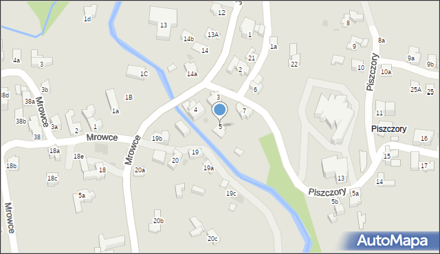 Zakopane, Piszczory, 5, mapa Zakopanego