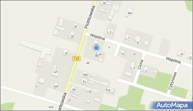 Żakowice, Piotrkowska, 39c, mapa Żakowice