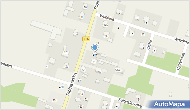 Żakowice, Piotrkowska, 49a, mapa Żakowice