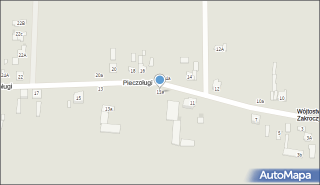 Zakroczym, Pieczoługi, 11a, mapa Zakroczym