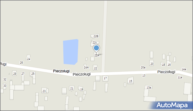 Zakroczym, Pieczoługi, 22A, mapa Zakroczym