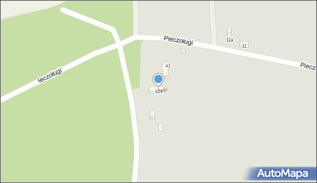 Zakroczym, Pieczoługi, 43A, mapa Zakroczym