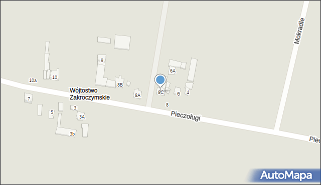 Zakroczym, Pieczoługi, 8C, mapa Zakroczym