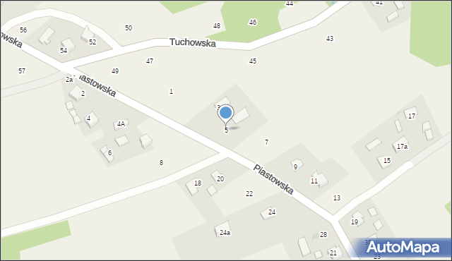 Zalasowa, Piastowska, 5, mapa Zalasowa