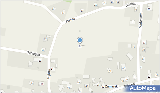 Zamarski, Piękna, 24, mapa Zamarski